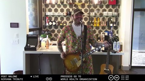 Post Malone’s Nirvana tribute livestream sounded like a wild and heavy garage band in rehearsal