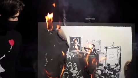Original Banksy artwork burned by cryptocurrency group and sold as NFT for $382,000