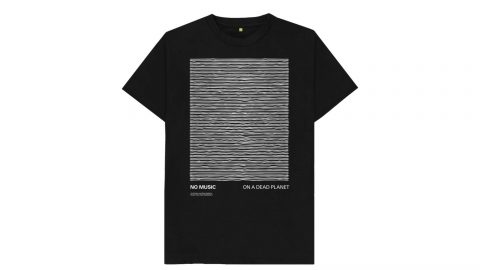 Peter Saville reworks Joy Division’s iconic ‘Unknown Pleasures’ for new No Music On Dead Planet t-shirt