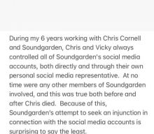 CHRIS CORNELL’s Widow Responds To SOUNDGARDEN’s Demand For Social Media Passwords