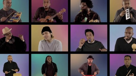 Watch Justin Bieber, The Roots and Jimmy Fallon perform ‘Peaches’ using classroom instruments