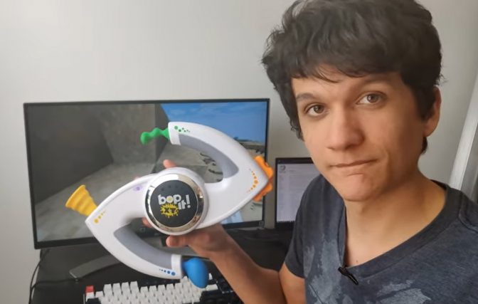 Someone is playing ‘Minecraft’ using a Bop-It as a controller
