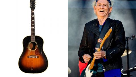 Keith Richards once shot a hole in his guitar and it’s now up for auction