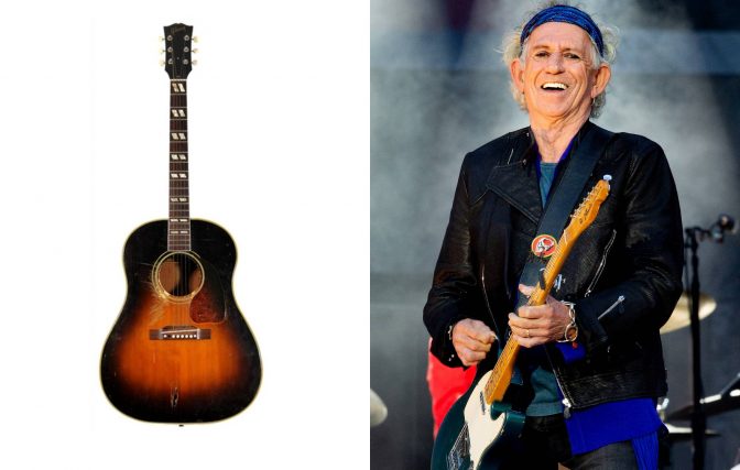 Keith Richards once shot a hole in his guitar and it’s now up for auction