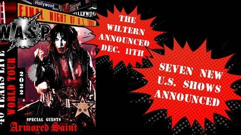 W.A.S.P. And ARMORED SAINT Add Seven Shows To Fall 2022 U.S. Tour