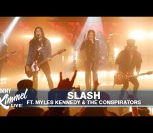Watch SLASH FEATURING MYLES KENNEDY & THE CONSPIRATORS Perform ‘The River Is Rising’ On ‘Jimmy Kimmel Live!’