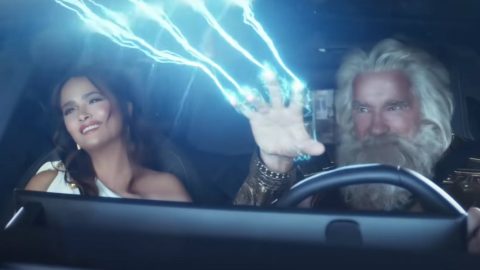 Watch Arnold Schwarzenegger play Zeus alongside Salma Hayak in Super Bowl advert
