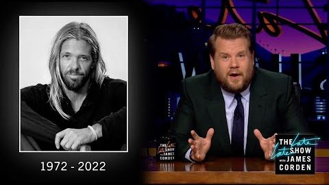 JAMES CORDEN Honors TAYLOR HAWKINS On ‘The Late Late Show’