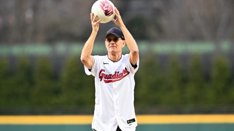 Tom Hanks upstaged by Wilson as he throws first pitch at baseball game