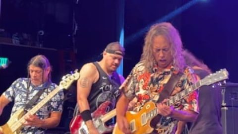 Watch METALLICA’s KIRK HAMMETT And ROBERT TRUJILLO Perform Classic Metal And Punk Covers With THE WEDDING BAND In Napa